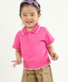 child排汗短polo★俏皮滾邊  (春漾桃紅)