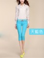 糖果休閒七分褲 - 天藍色