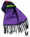 拼色毛線圍巾-紫色