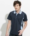 MAN透氣衣★造型POLO (深海藍+水藍領)
